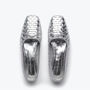 Freda Salvador Silver Woven Women's Flats